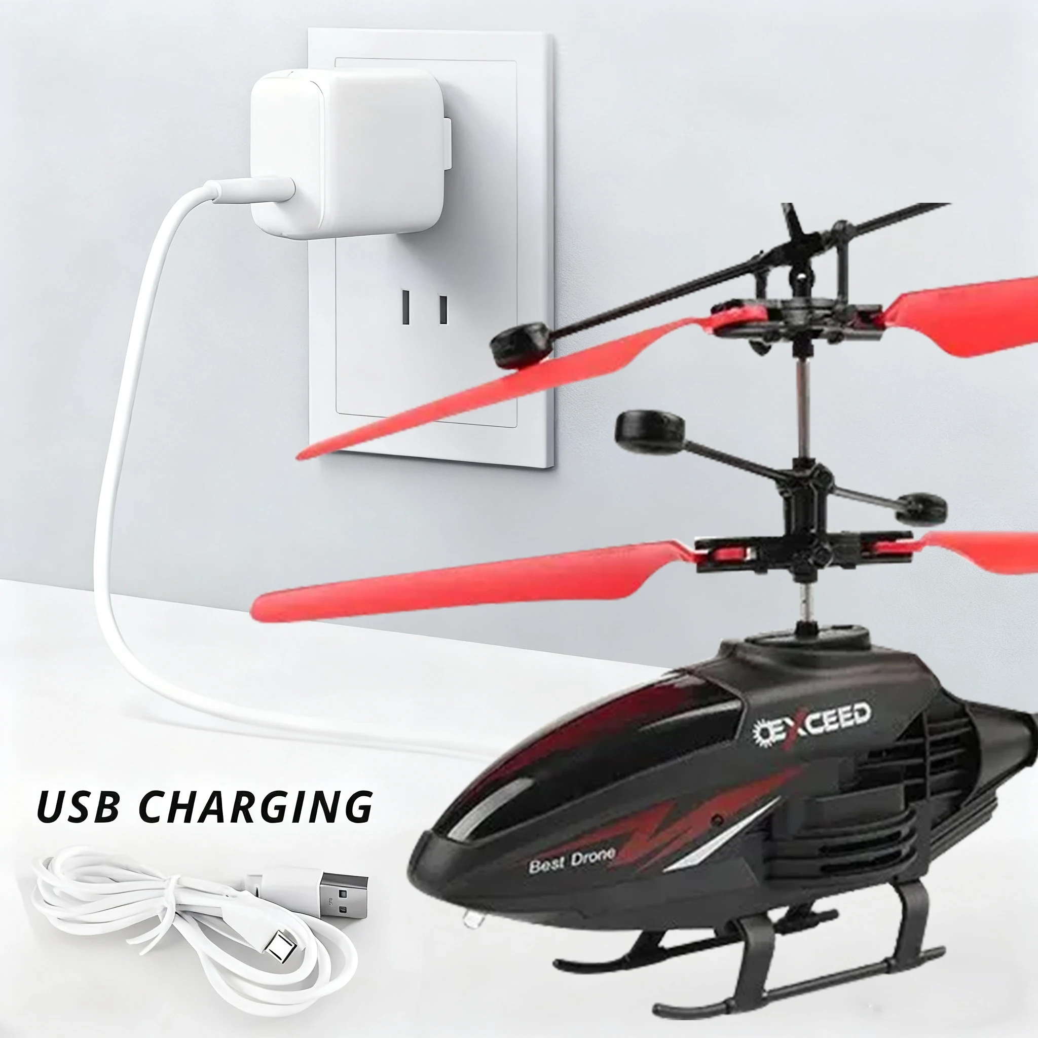 Remote Controlled Airplane Helicopter Children's Mini Drone Charging Induction Aircraft Suspended Toy for Boys
