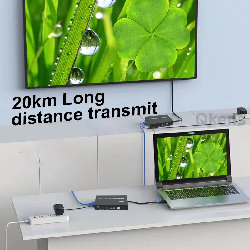 

20Km HDMI KVM Extender Over SC Fiber Cable 1080P Fiber Transceiver Video Transmitter and Receiver Support PC USB Keyboard Mouse