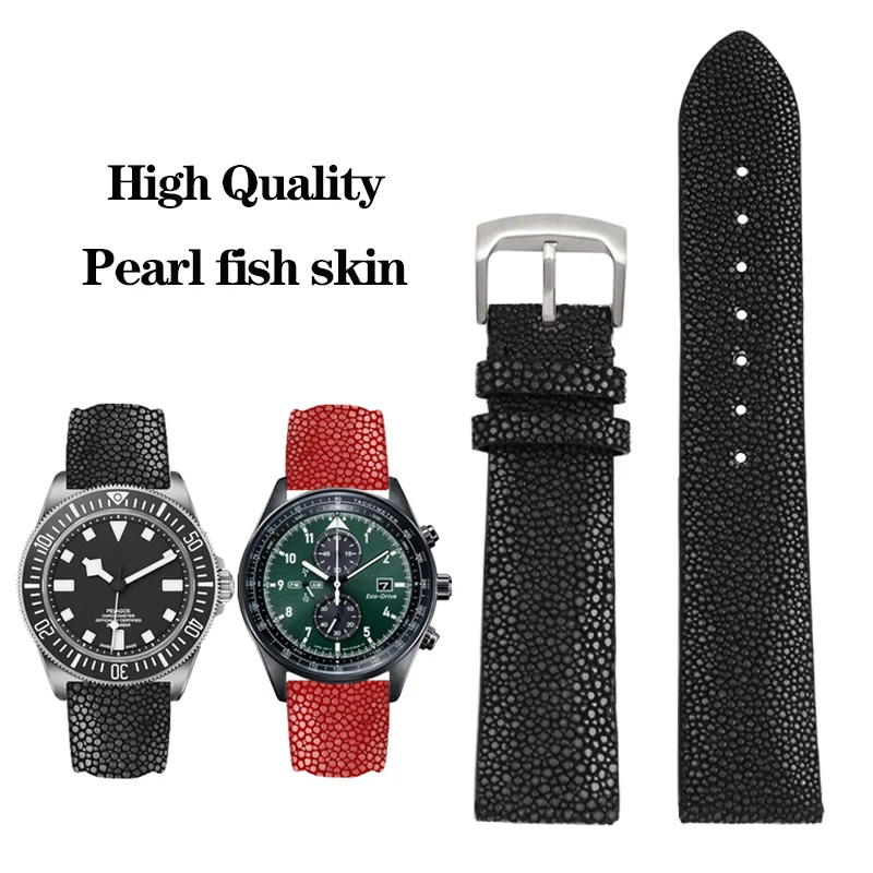 Devil Pearl Fish Skin Watch Belt Per Tudor Tissot Longines Huawei Gt3 Pro Cinturino In Vera Pelle Cinturino Per Orologio Catena 20Mm 22Mm