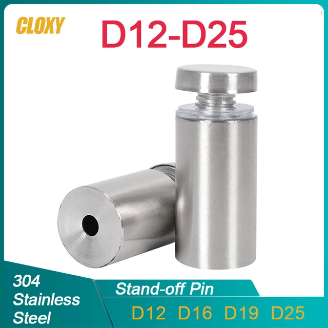 เส้นผ่านศูนย์กลาง 12 16 19 25 มม.2/4pcs สแตนเลสสตีลอะคริลิคโฆษณา STANDOFF Spacer PIN เล็บป้ายสกรูยึด 1