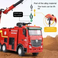 HUINA 1:18 Semi-Alloy Remote Control Van Fire Trucks 9CH City Engineering Aerial Ladder Sprinkler Truck RC Toy for Children Gift 2