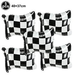 Racing Car Theme Birthday Party Supplies Set with Checkered Design - Includes Balloon Banner, Plates, Cups, Napkins, Food Boxes, and Gift Bags (Light green)