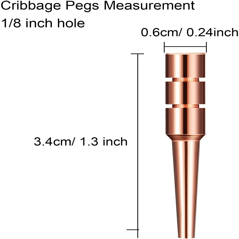 12pcs Steel And Brass Cribbage Pegs for 1/8 Hole Game Scoring Bar
