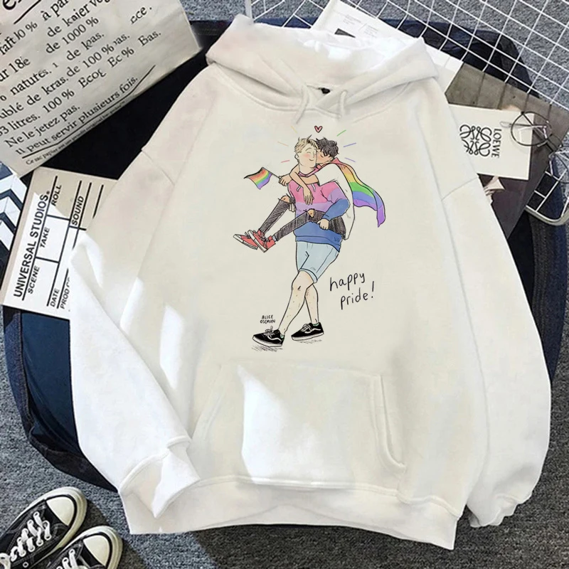 Romance Cartoon Rainbow Nick and Charlie Heartstopper Hoodies Women's Fleece Streetwear Fashion Sweatshirts Unisex Top Clothing 4