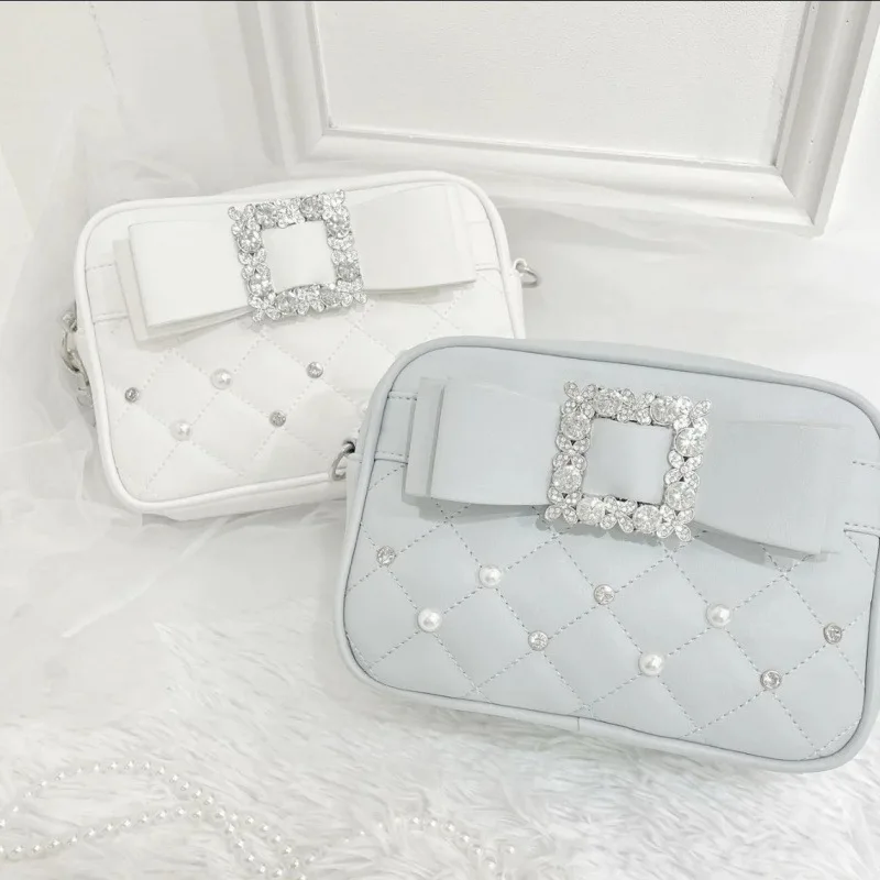รูปสินค้า กระเป๋าสะพายข้างลายเพชรประดับมุก รุ่น Sweet Knot Pearl