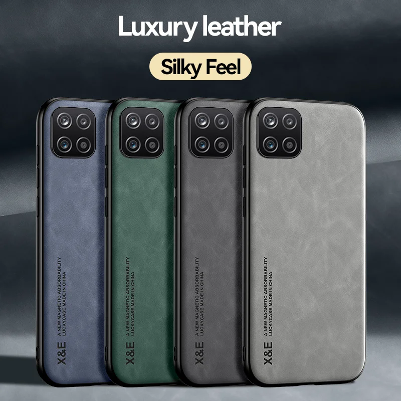 Leather Magnetic Car Holder Back Cover with Metal Plate