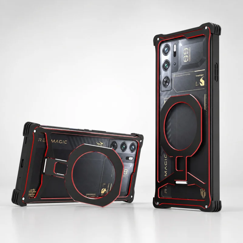Shockproof Metal Bumper Frame Stand Case with Enhanced Protection