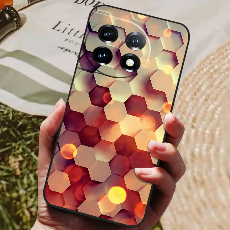 Cat Rose Flower Design Black Soft Frame Protective Phone Case Cover