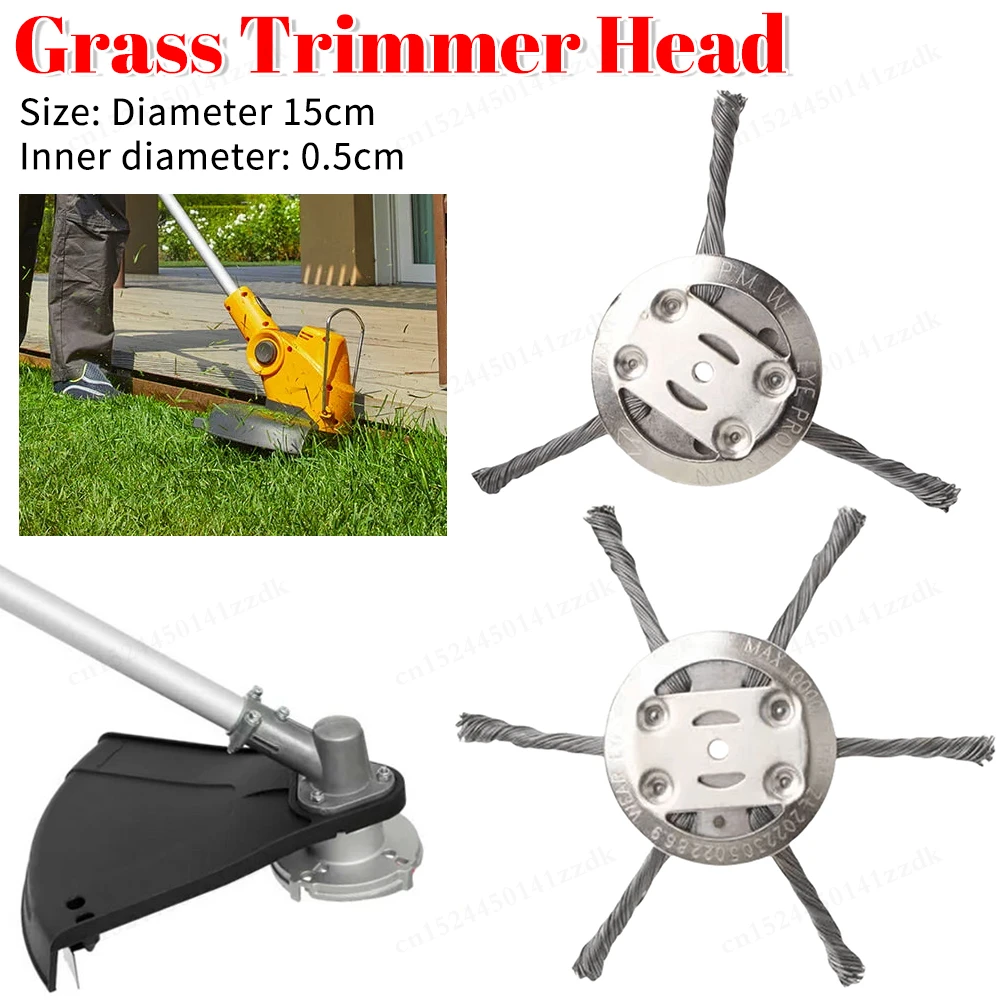 Universal Weed Brush Cutter Head Grass Trimmer Heads Derusting Weeding Wheel for Lawn Mower Steel Wire Wheel Brush Disc grass trimmer head