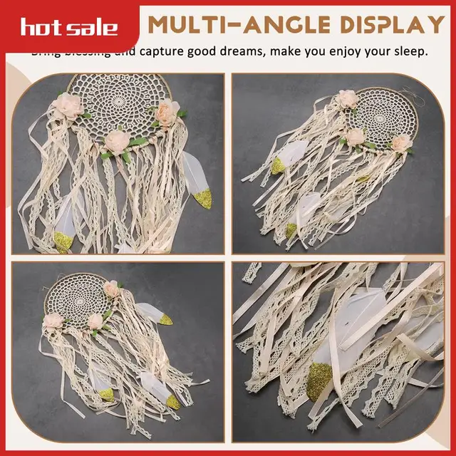 Woven Flower Feather Dream Catcher