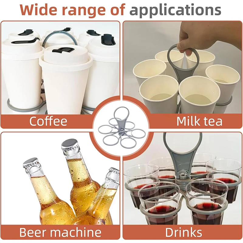 Reusable Drink Carrier Foldable 6-Layer Reusable Drink Holder with Handle Portable Coff... - SKU RDC01250 - UGI Packaging