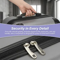 Ensemble de bagages Comanlai - Ensemble de valises à roulettes trois pièces gris foncé - Doté d'une conception à double roulettes et de serrures TSA pratiques 5