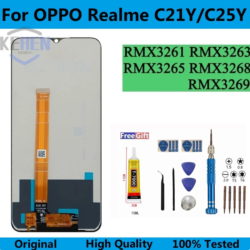

Lcd For OPPO Realme C21Y C25Y Display Touch Screen Digitizer Panel Assembly For Screen RMX3261 RMX3263 RMX3265