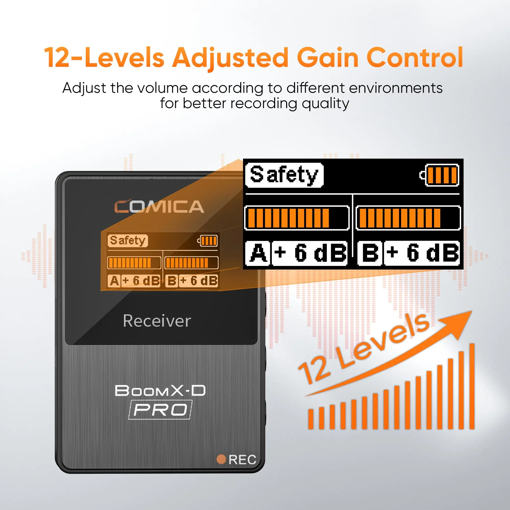 Wireless Lavalier Microphone COMICA BoomX-D PRO Wireless Lavalier Microphone 16GB Recording Capacity Noise Cancellation For Smartphone Camera PC