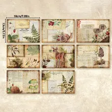  1book Vintage Botanical Floral Butterfly Handbook Decorative Background Paper 