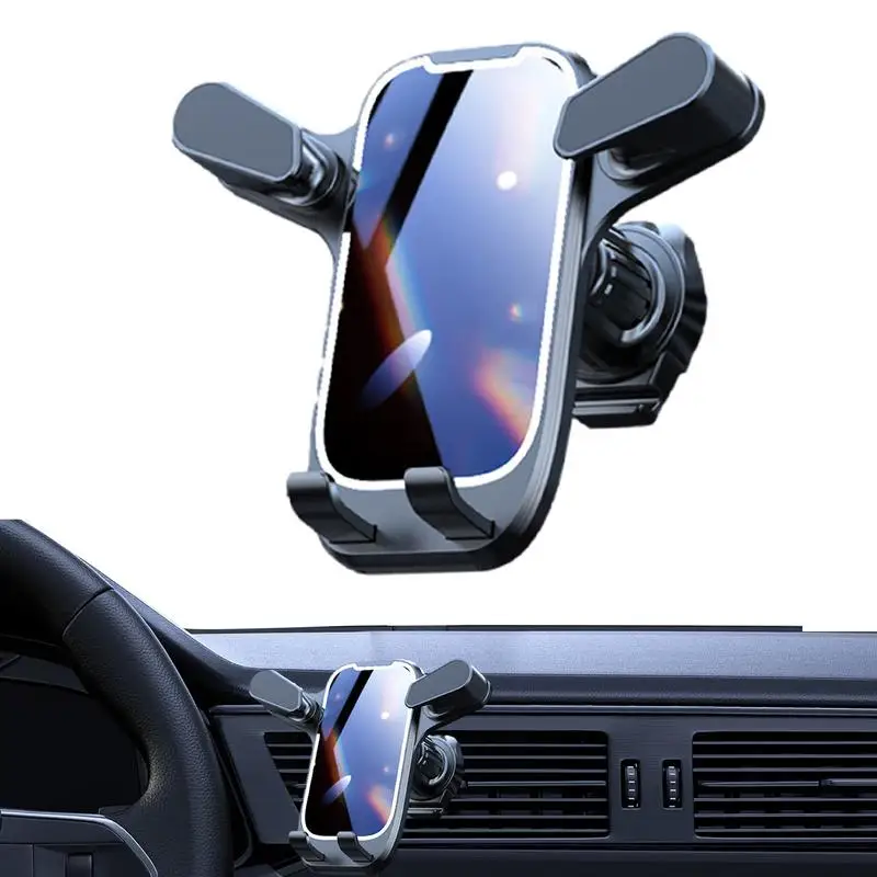 

Dash Mounted Cell Phone Holder Vent Clip Phone Holder 360 Degrees Rotatable Stable Anti-Slip Fashionable Phone Stand Gravity
