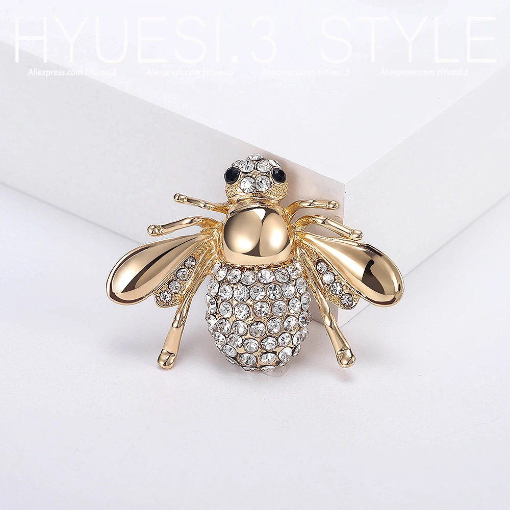 Crystal Honey Bee Brooch Pin - Vintage Style Alloy & Zircon Lapel Pin For Women, Clothing Accessory & Gift - View #12