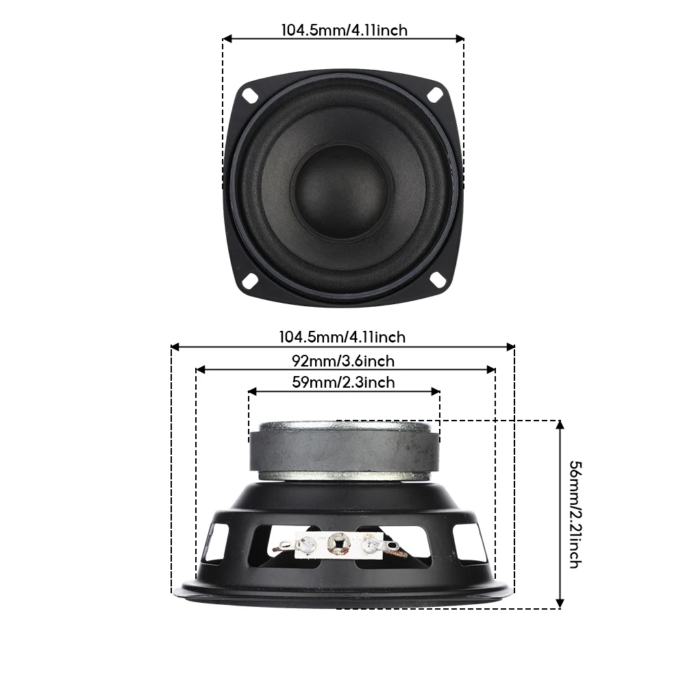 Computer Speakers Audio Speakers AIYIMA 2Pcs 4 Inch 105 MM Speakers 4 Ohm 20W Full Range Loudspeaker DIY Home Theater Tweeter Midrange Woofer Sound Amplifier