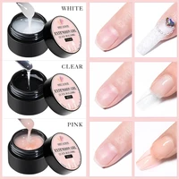 MEET ACROSS 2/4pcs Milk white Extension Nail Gel Set Baby Boomer Quick Building Nail Gel Polish Soak Off UV Nail Art Tools Kits 2
