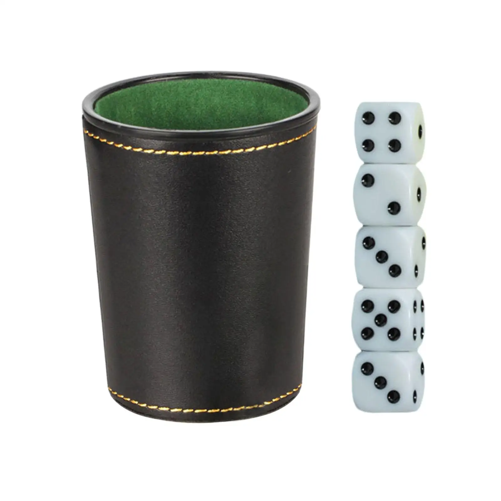 Professional Dice Cup with 5 Dice Bar Game Stacking Set for Bar