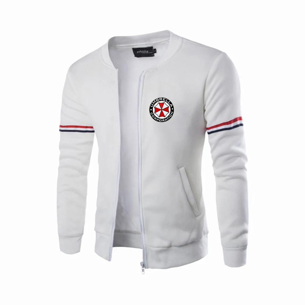 2024 Spring Autumn Umbrella Corporation Logo Printed Fashion Stand Collar Casual Coat Men's Cardigan Zipper Cotton Flight Jacket 8 S41a0236609fd48ebae0483eb4db11372c