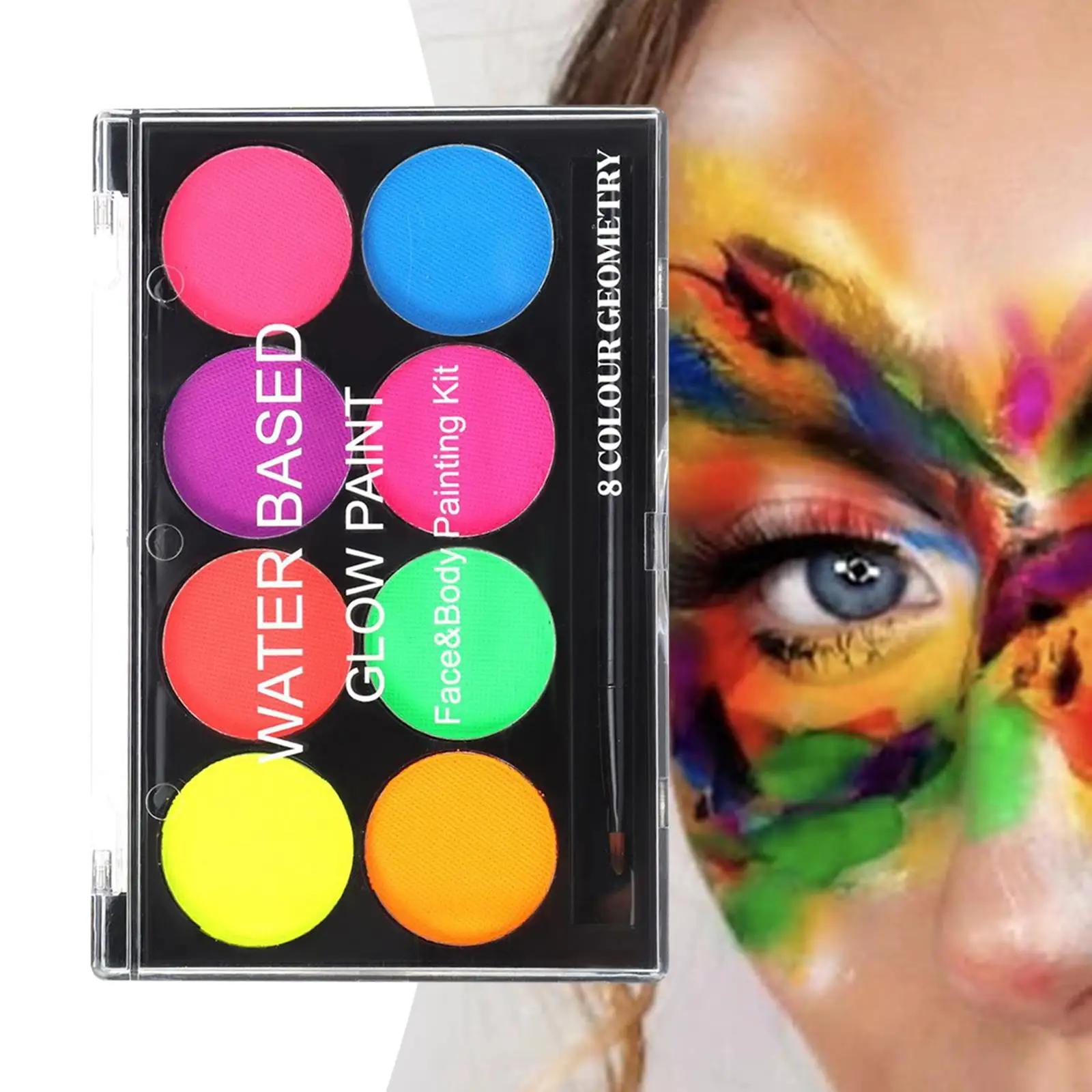 

Face Body Paint Kit Painting Palette Glow for Halloween Party Holiday