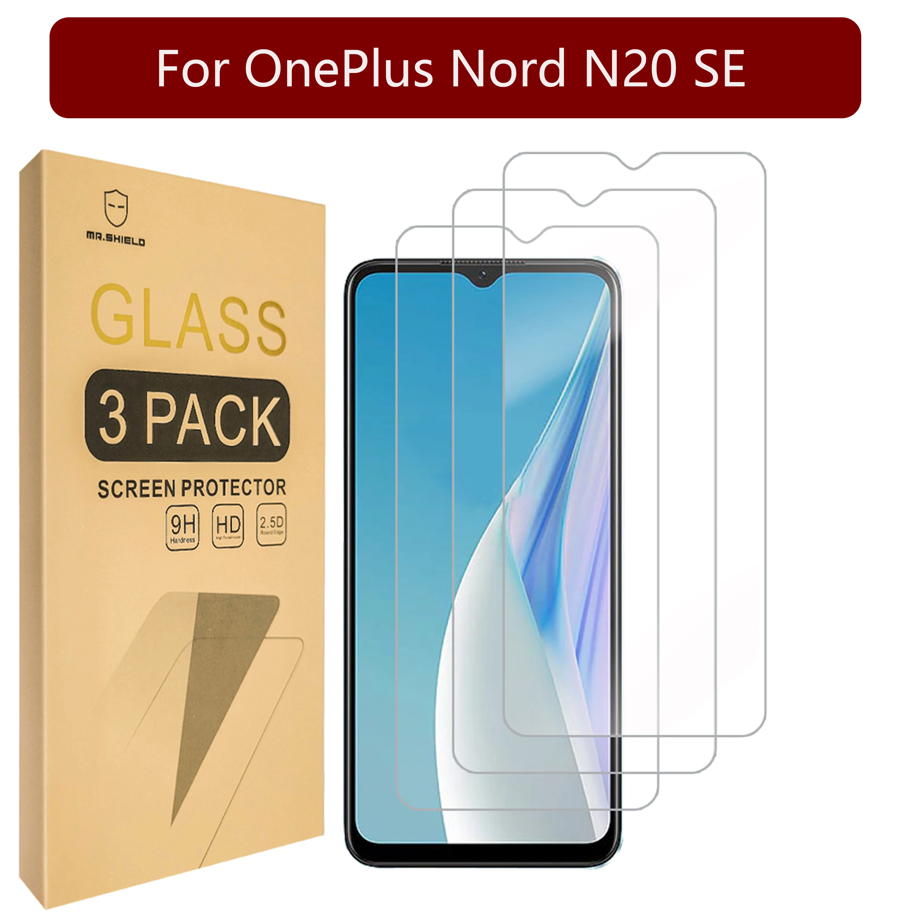 

Mr.Shield Screen Protector compatible with OnePlus Nord N20 SE [Tempered Glass] [3-PACK] [Japan Glass with 9H Hardness]