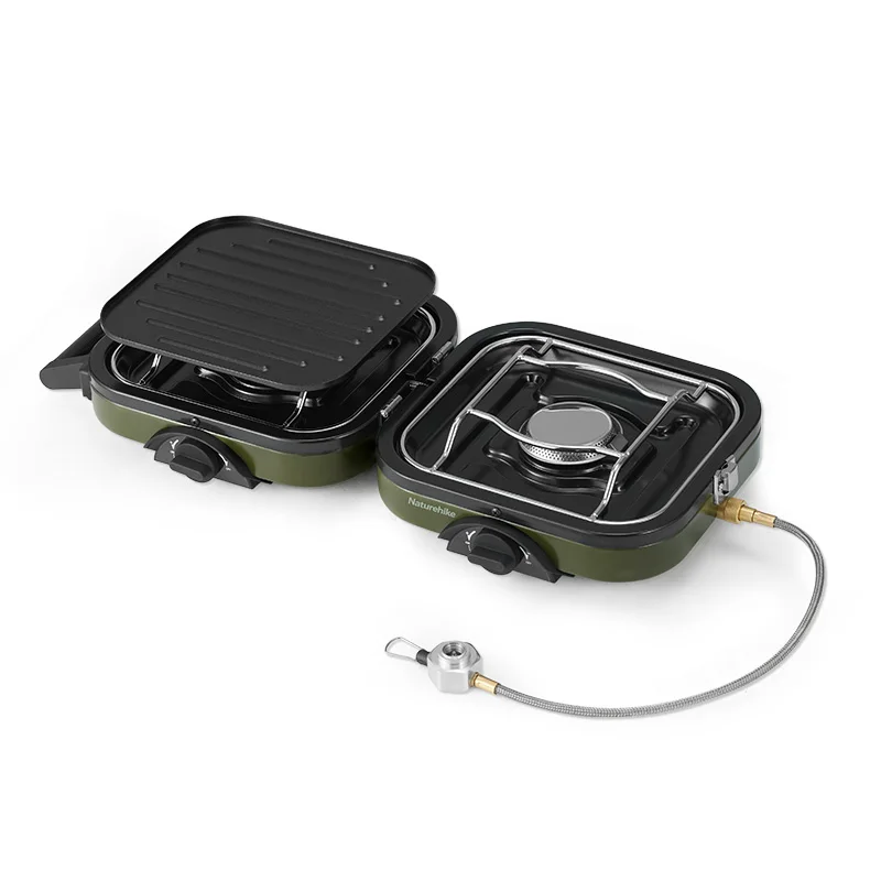 Naturehike Upgraded Double Fire Folding Gas Furnace Outdoor Portable Cookout Gear Lightweight Camping Double Burner Cooker Stove