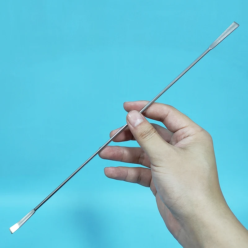 Double-headed micro stainless steel medicine spoon, Medicine scraper, A scraper at one end, A shovel at the other, Reagent spoon