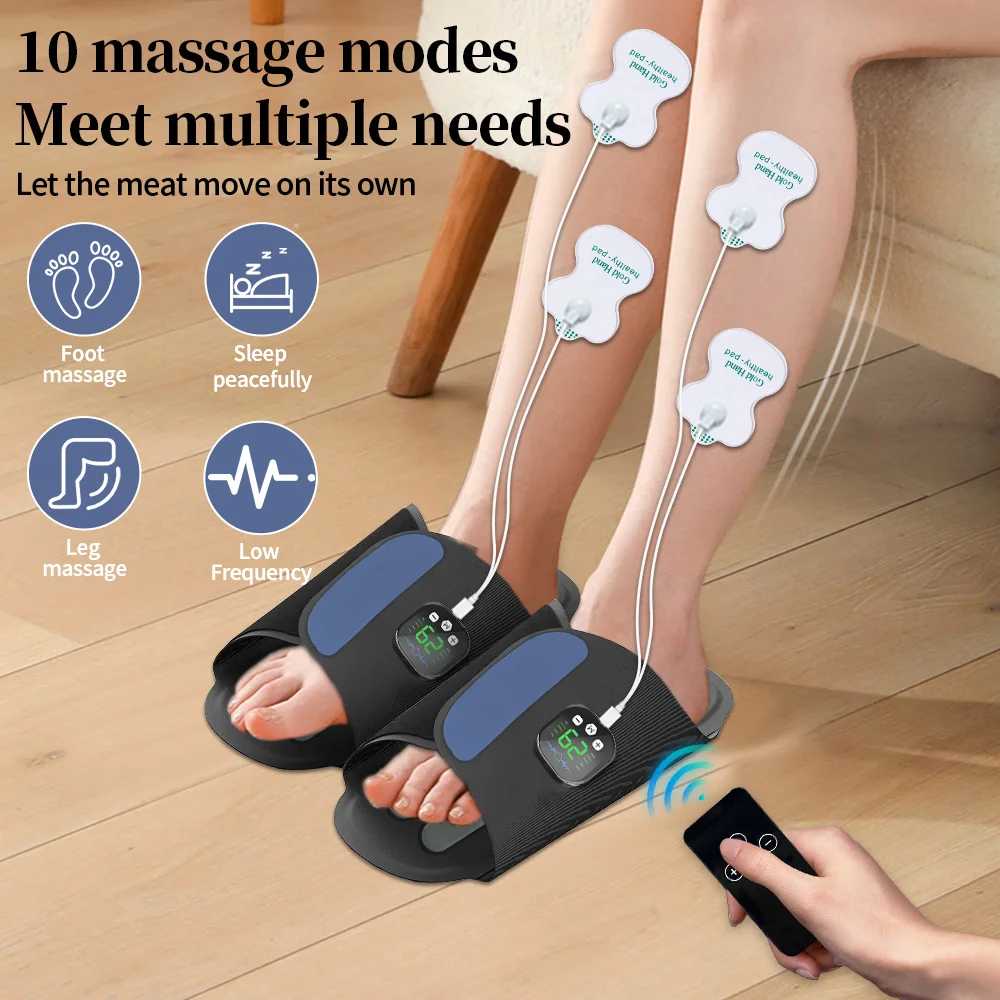 EMS Electric Foot Massager Pad Feet Massager Shoe Muscle Stimulation Massage Shoes Acupressure Device Deep Foot Massager Tool