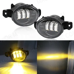 Deluxe Car Fog Lamps - Front Bumper Daytime Running Lights (2-Pack), 12V (LED Yellow D)