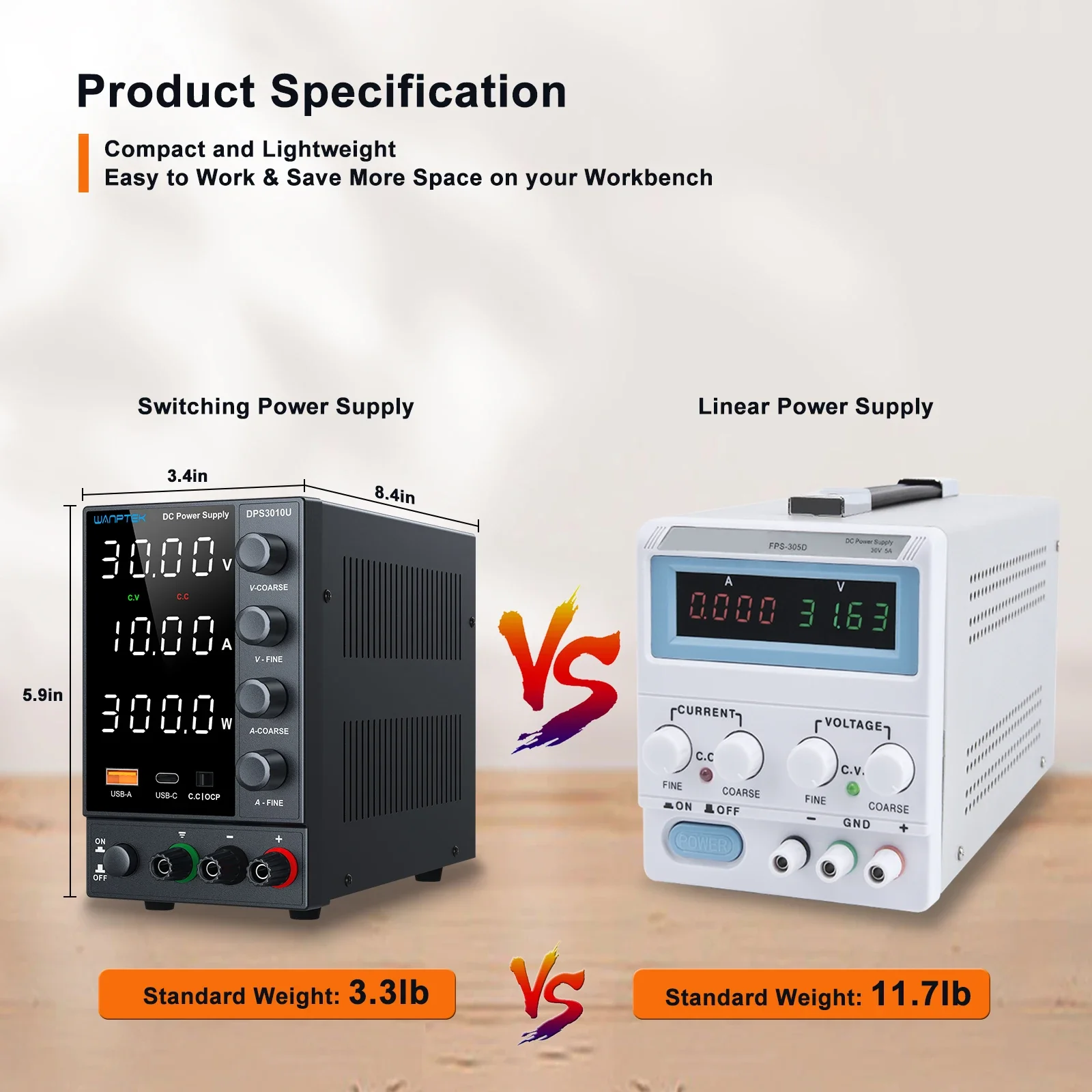 Wanptek Labor-Netzteil Einstellbar 30V10A 60V5A 120V3A mit USB-Ladefunktion Einstellbare Spannung und Strom Labor-Gleichstromversorgung – Detail 18