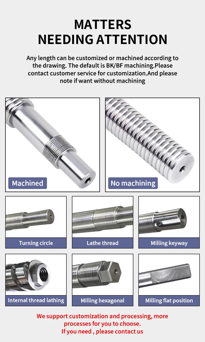 Hochpräzise Kugelumlaufspindel SFU1604/1605/1610, Länge 300-1150mm + Taumuttern + HM12-60-Gussaluminium-C5/C7 + BF12 + DSG16H + XB25*30-8*10mm – Detail 3