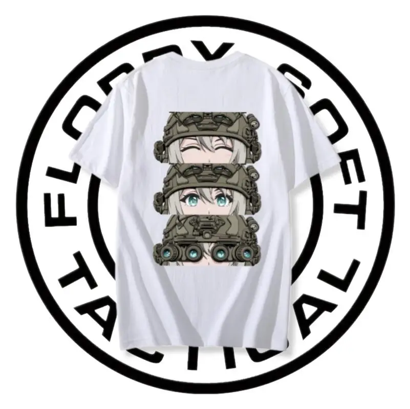 Baumwoll-Nachtsichtbrille-T-Shirt mit Cartoon-Print, NVG-Helm, O-Ausschnitt, Sommer, Kurzarm, lässiges Herren-T-Shirt, Größe S-10XL – Detail 4