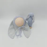 Newborn Photography Props Hat Dolls Sets Hand Knitted Animals Bunny Bear  Bonnet Sets  Baby Photo Studio Accessories 5