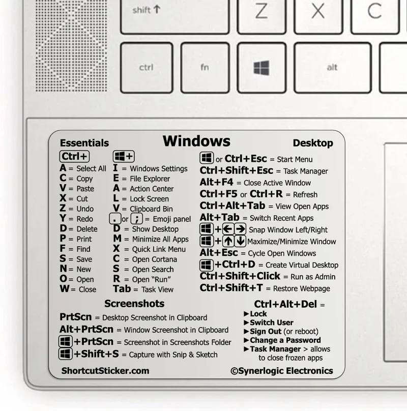 Reference Keyboard Shortcut Sticker for Laptop PC Computer English Sticker for Mac Chromebook Window Photoshop Shortcut Deals keyboard stickers shortcut stickers