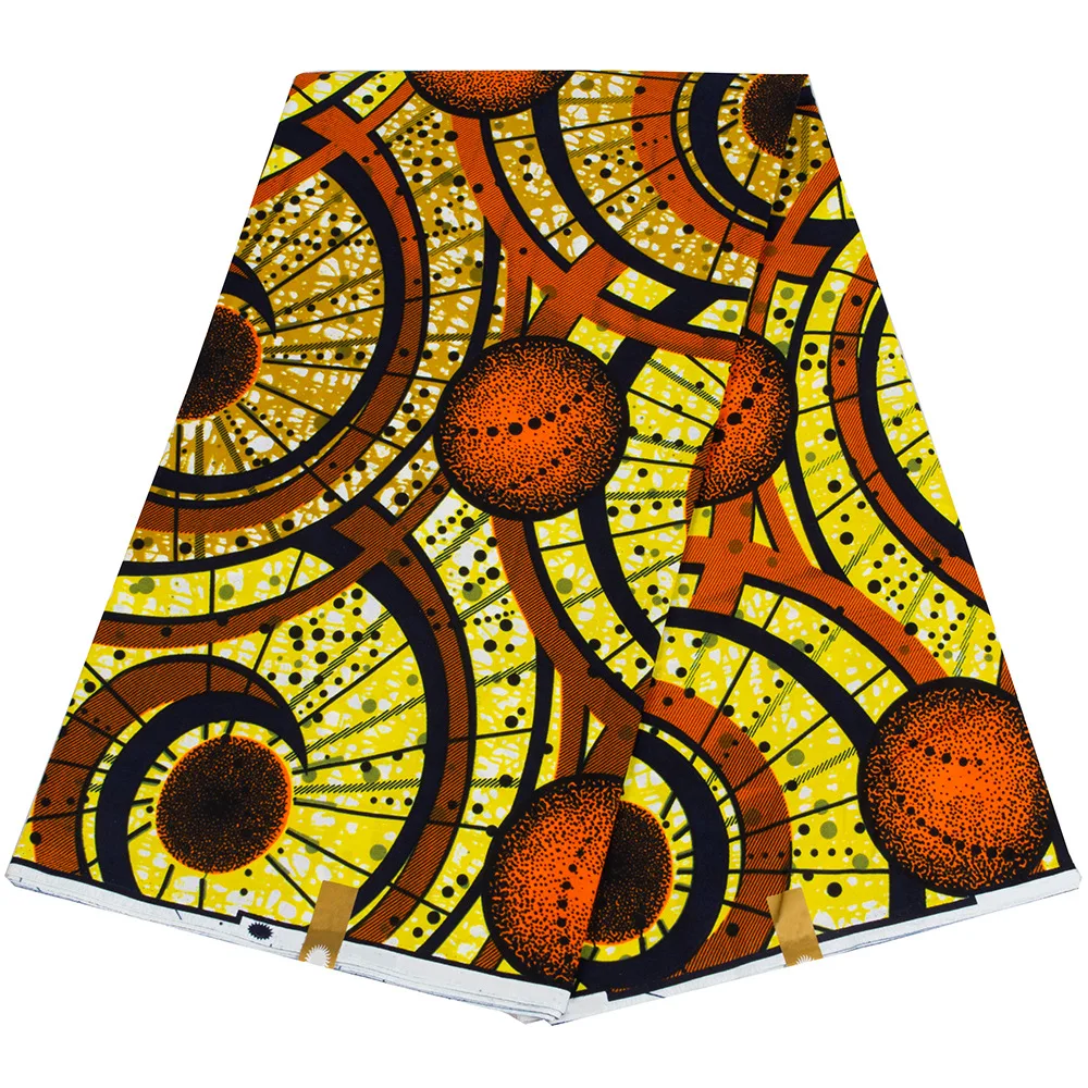 

YKSCO 6 Yards 100% Cotton Original Ankara African Fabric Tissu Africain Robe Dutch African Loincloth Super Real Wax Print Fabric