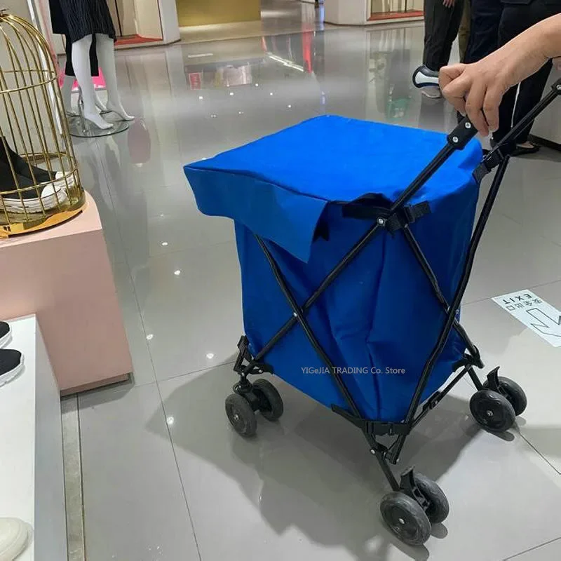 옥스포드 가방이 있는 가정용 접이식 트롤리, 휴대용 쇼핑 카트, 튼튼한 강철 프레임 유틸리티 식료품 트레일러
