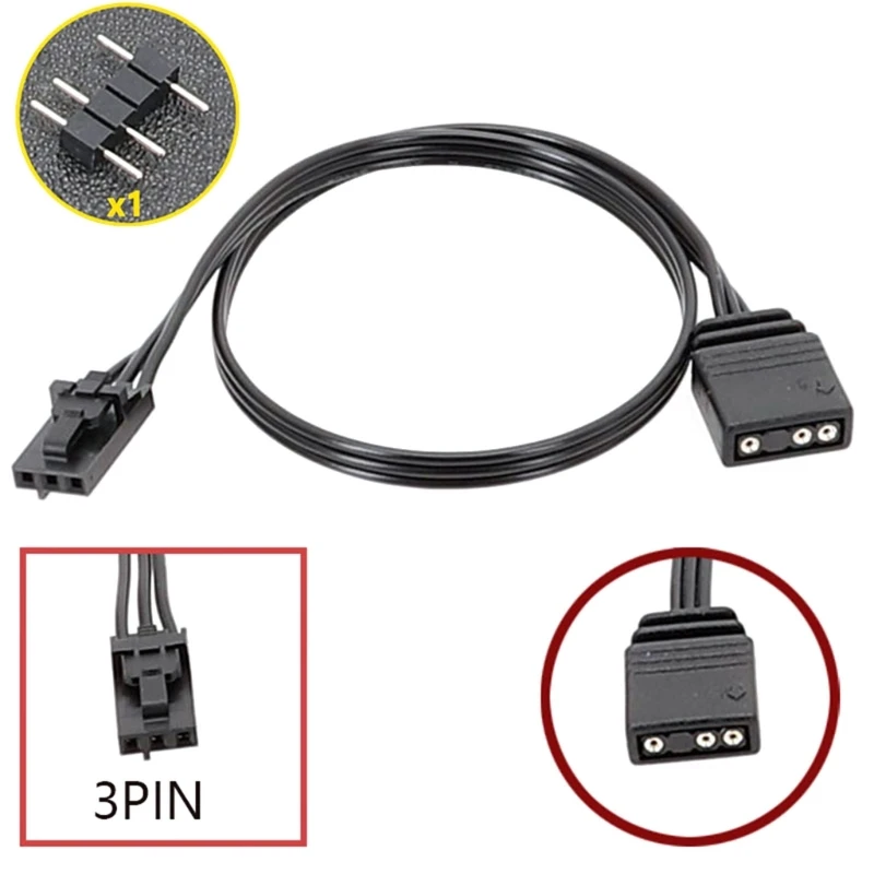 5V3Pin ARGB Adapter Cable Perfect for for Corsair RGB 4Pin for AuraandMSI