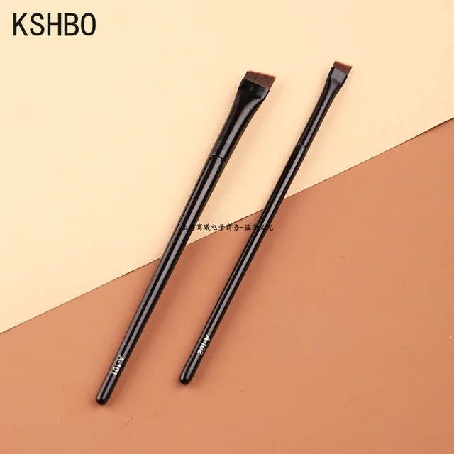 KSHBO 2pcs/set Brow Contour Brush Eyebrow Eyeliner Brush Portable Small Angled Eyebrow Liner Brush Women Makeup Cosmetic Tools