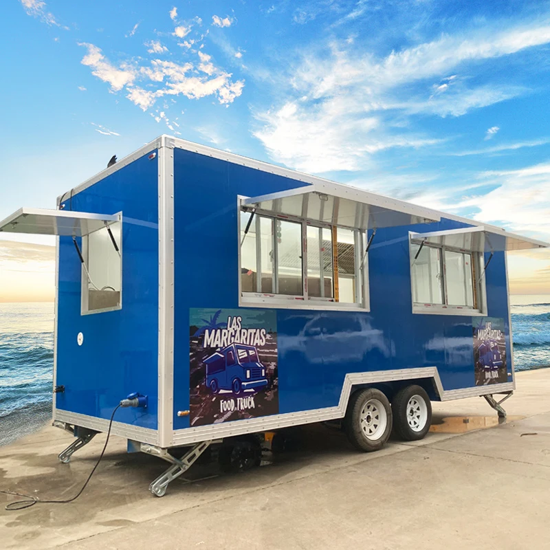 Customized Grill Equipment Fast Food Trailer Mobile Tacos Truck Coffee Carts Restaurant BBQ Food