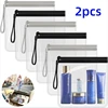 2pcs Luggage Transparent Travel Use Leakproof Flight Make Up Waterproof For Women Reusable Airport Security Toiletry Bag 2