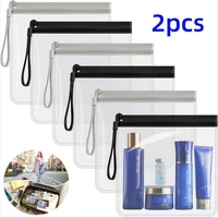 2pcs Luggage Transparent Travel Use Leakproof Flight Make Up Waterproof For Women Reusable Airport Security Toiletry Bag 2