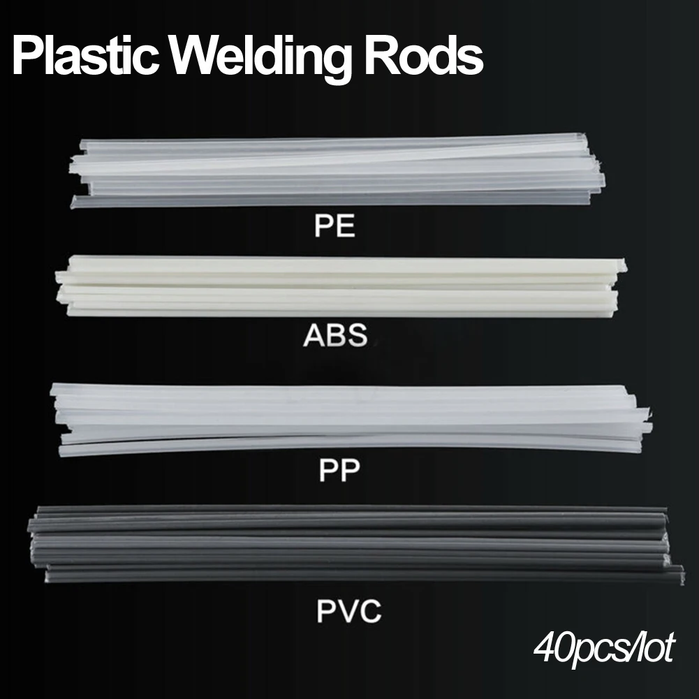 Plastic Welding Rods 40Pcs 200mm Plastic Welding Rods PVC/ABS/PP/PE Welding Rod Sticks Electrode for Plastic Welder Tool
