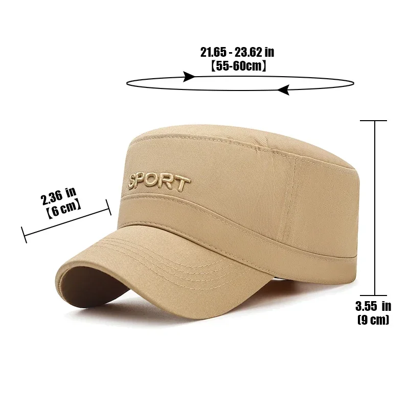 Cap Men Women SPORT Letters 3D Embroidery Military Academy Student Flat Unisex Outdoor Casual Sport Sun Dad