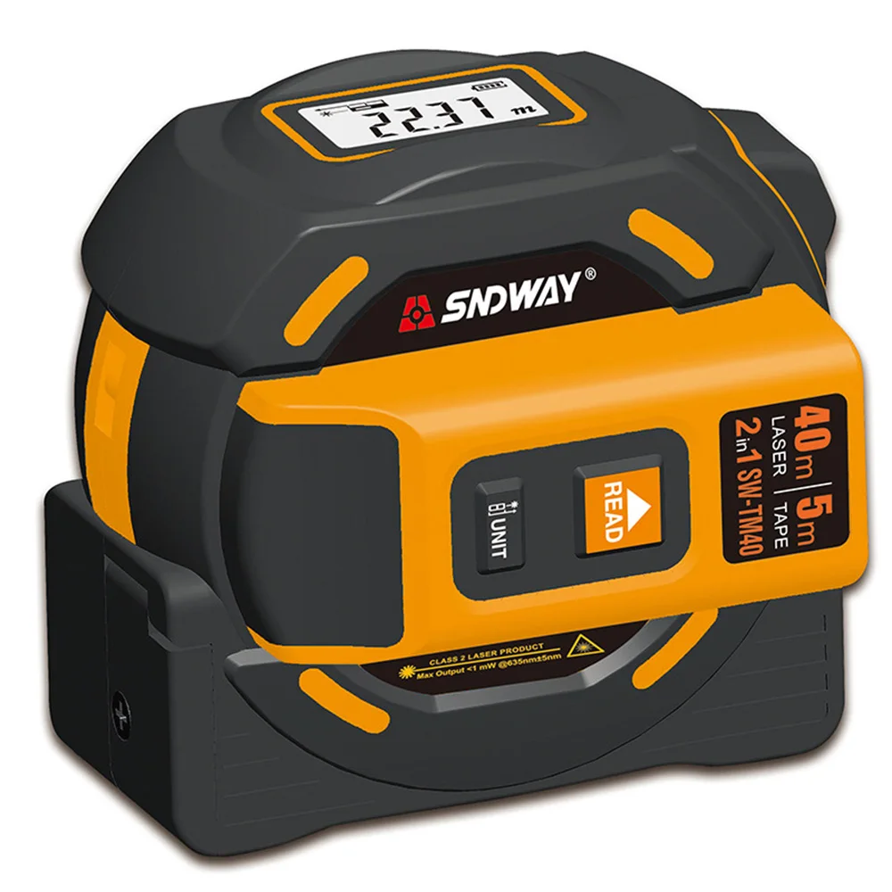 Laser Distance Measuring Tape 40m 60m Digital Tape Measure 2in1 Laser