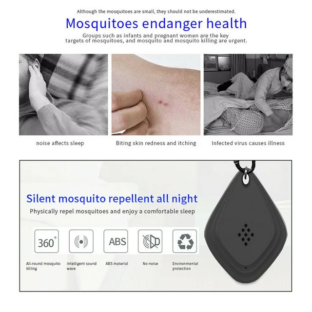 Hordozható Rovarcseppű Kültéri Túrázás Kemping Utazó 7 Zenekar Sonic Pest Repeller Újratölthető - Image 6