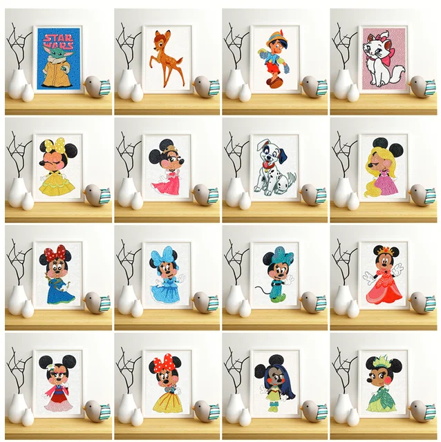 Disney DIY Kids Diamond Painting Stickers Kits Cartoon Princess Mickey  Mouse Diamond Art Mosaic Sticker by Numbers Children Gift - AliExpress