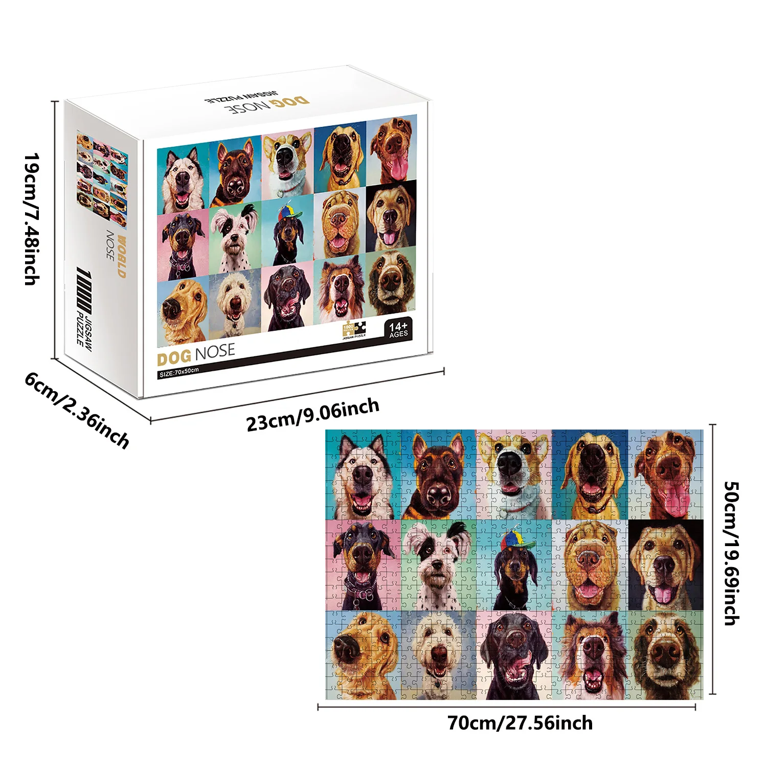1000 Pieces Cute Pet Dog Nose Jigsaw Puzzle Home Decor Adults Puzzle Games Family Fun Floor Puzzles Educational Toys for Kids jigsaw puzzles