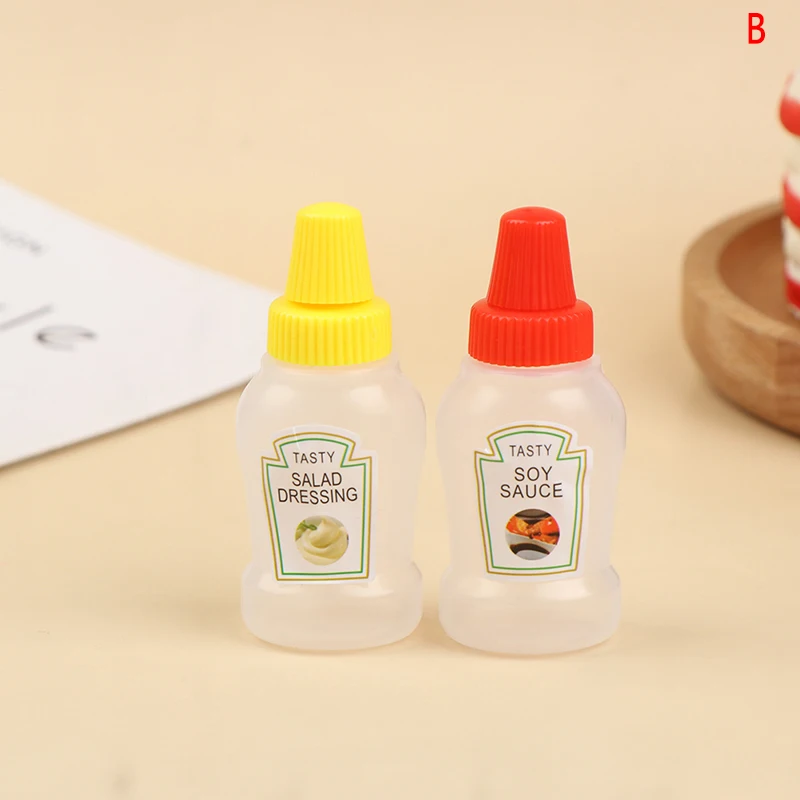 18pcs Lunch Box Condiment Containers With Droppers, Cute Design Plastic  Seasoning Dispenser Mini Salad Dressing/tomato Ketchup Bottles